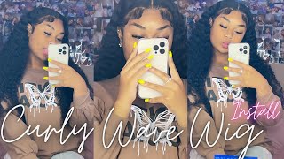Melted Lace + Fulffy Edges | Curly Wave Wig Install ✨ | West Kiss Hair