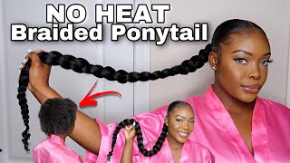 Sleek Braided Ponytail On 4C Hair! (Easy + Quick)