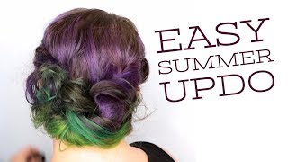 Diy Easy Summer Up-Do Hairstyle + Heatless Curls For Fine Hair Tutorial