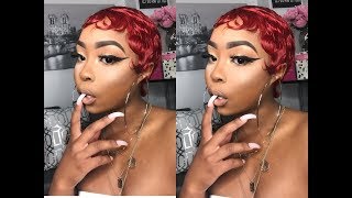 Red Finger Wave Short Wig | Janet Collection "Mommy"