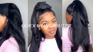 Quick Weave Routine For *Natural Look* (Half Up Half Down)