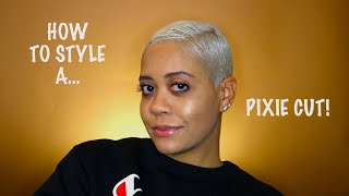 How To Style A Short Pixie Cut| Olaplex Line| White Hair 2022