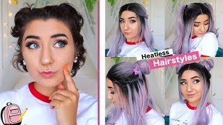 Quick Heatless *Back To School* Hairstyles + My New Wig!