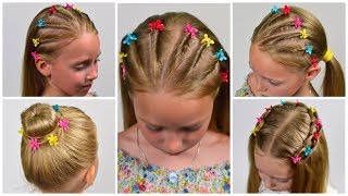 4 Easy (No Braids, Boddy Pins) Heatless Back To School Hairstyles (Little Girls Hairstyles #26) #Lgh