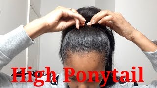 Quick High Ponytail On Relaxed Hair