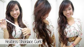 How To Curl Your Hair With A Shoelace/Headband L Overnight Heatless Curls