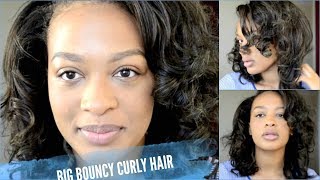 Big Bouncy Curls Using Flexirods|| Relaxed Hair