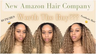 New Amazon Wig Company ??? 40 Inch Blonde Ombre Lace Front Synthetic Wig | Fecihor Wigs