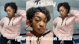 Curly Pixie Wig Install| Aligegous Hair