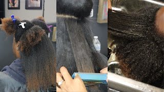 Silk Press On Natural Hair! Round Brushes Do Not Hurt!Fea. Olaplex 4,7,8 & 9.