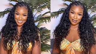 Half Up Half Down W/ Feed In Braids | Super Affordable Vacation Hair