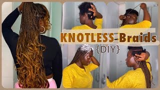French Curls Braids !I! Knotlessbraids On Short 4C Hair Diy !! Moyo K!