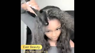 250 Density Body Wave U Part Wigs For Black Women Brazilian Ever Beauty Remy|Human Hair Lace Wigs|