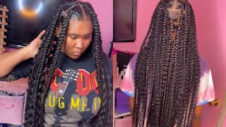 How To Do Jumbo Knotless Braids With Curly Pieces