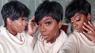  $14 Pixie Cut! Vella Vella Alexis | 1B Synthetic Wig For Beginners | Wigmas W/ Isthatyourhairrr