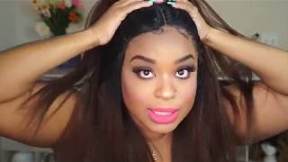 Evawigs  Ombre Kinky Straight Full Lace Wig