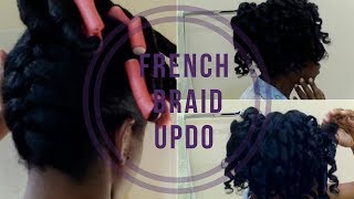 French Braid Updo - Relaxed Hair - Protective Style