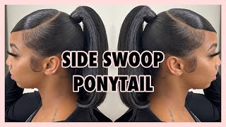 How To: Invisible Ponytail With Swoop || Natural Hair Ponytail