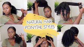 5 Easy Natural Hair Ponytail Styles || Curlscurls
