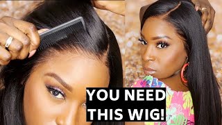 Most Realistic Beginner Friendly Glueless Lace Front Wig | No Baby Hair! Yaki Straight