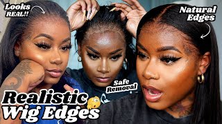 Finally!! A Realistic Hairline With Edges!! Wig Edges  + Safe Wig Removal | Laurasia Andrea Wig