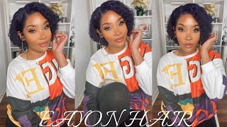 Purple Vibes❗️❗️|Short Curly Pixie Wig Review Ft. Eayon Hair