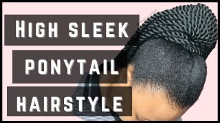 How To: High Sleek Ponytail Hairstyle On Natural Hair Using Brazilian Wool (Yarn) #Nigerianyoutuber