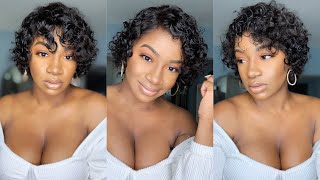 What A Wig ! Easy Install - Eayon Hair Unboxing Pre Plucked Pixie Cut Wig