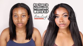 I Installed Betterlength Light Yaki Tape-In Extensions On My Relaxed Hair At Home | Is It Worth It?