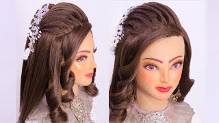 Curly Bridal Hairstyles L Front Variation L Wedding Hairstyles L Engagement Look L Hollywood Waves