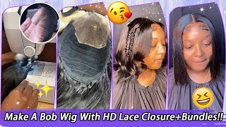 Talented She Made A Bob Wig With Hd Lace Closure+Bundles | Lace Wig Install #Elfinhair Review