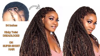I Tried  Twisted Faux Locs On My Super Short Hair |  34 Inches Twisted Locs | Natural Hair Update