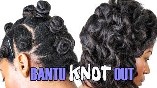 Bantu Knot Out (Side Sweep Look) (Relaxed Hair) (Tutorial)