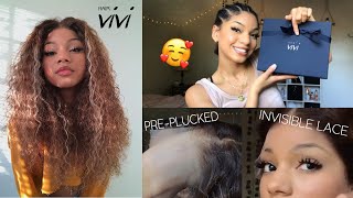 Most Natural Looking Curly Hair Lace Wig! Beginner Clean Bleached Frontal Wig| Hairvivi