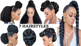 7 Quick & Easy Hairstyles On Natural Hair /Tutorials / Protective Style / Tupo1