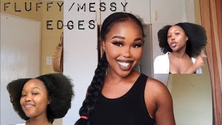 Fluffy/Messy Edges | Middle Part Braided Ponytail Tutorial |South African Youtuber