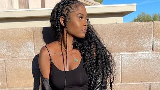 Heart Part Braid Tutorial W/ Curly Quick Weave