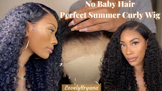 Omg!! No Baby Hair | The Perfect Summer Curly Clear Lace Front Wig | Lovelybryana X Xrsbeautyhair