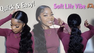 How To Install A Frontal Wig In 10 Minutes + Low Ponytail On Frontal Wig Ft Celie Hair