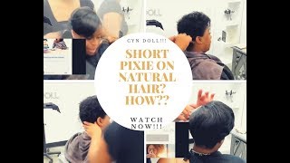 Short Pixie Cut On Natural Hair!!! Silk Press On Short Hair!