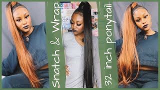 Unboxing & Trying Extra Long Velcro Ponytails  Snatch & Wrap | @Meekfro | Janet Collection Review