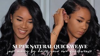 How To: Save Money By Doing Your Own Natural Side Part Quickweave + T3 Curling Iron Review
