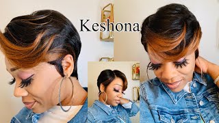 "Slaying The Cutest Natural  Pixie Cute Short Wig !! Sensationnel 13X6 "Keshona" Summ