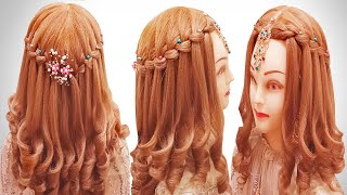 Rabeeca Khan Hairstyle For Wedding L Waterfall Braid L Curly Hairstyles L Kashees Hairstyles 2021