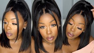 Super Cute 90'S Inspired Half Up/Down On A 13X6 Yaki Straight Hd Lace Wig, Easy Quick Style! Ys