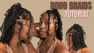 Viral Boho Braids Tutorial On Natural Hair | Detailed