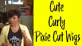 Cute Curled Short Pixie Wigs