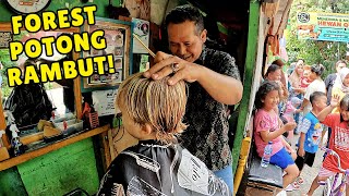 Forest Gets A Haircut! |$0.70 Street Haircut In Jakarta Indonesia  Bule Potong Rambut Anak-Anak