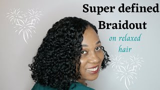Super Defined Braidout On Relaxed Hair