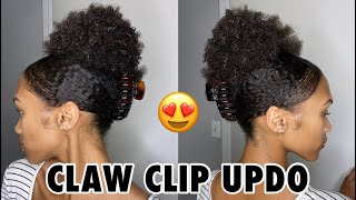 Summer Claw Clip Updo On Curly Natural Hair | Quick & Easy Hairstyle